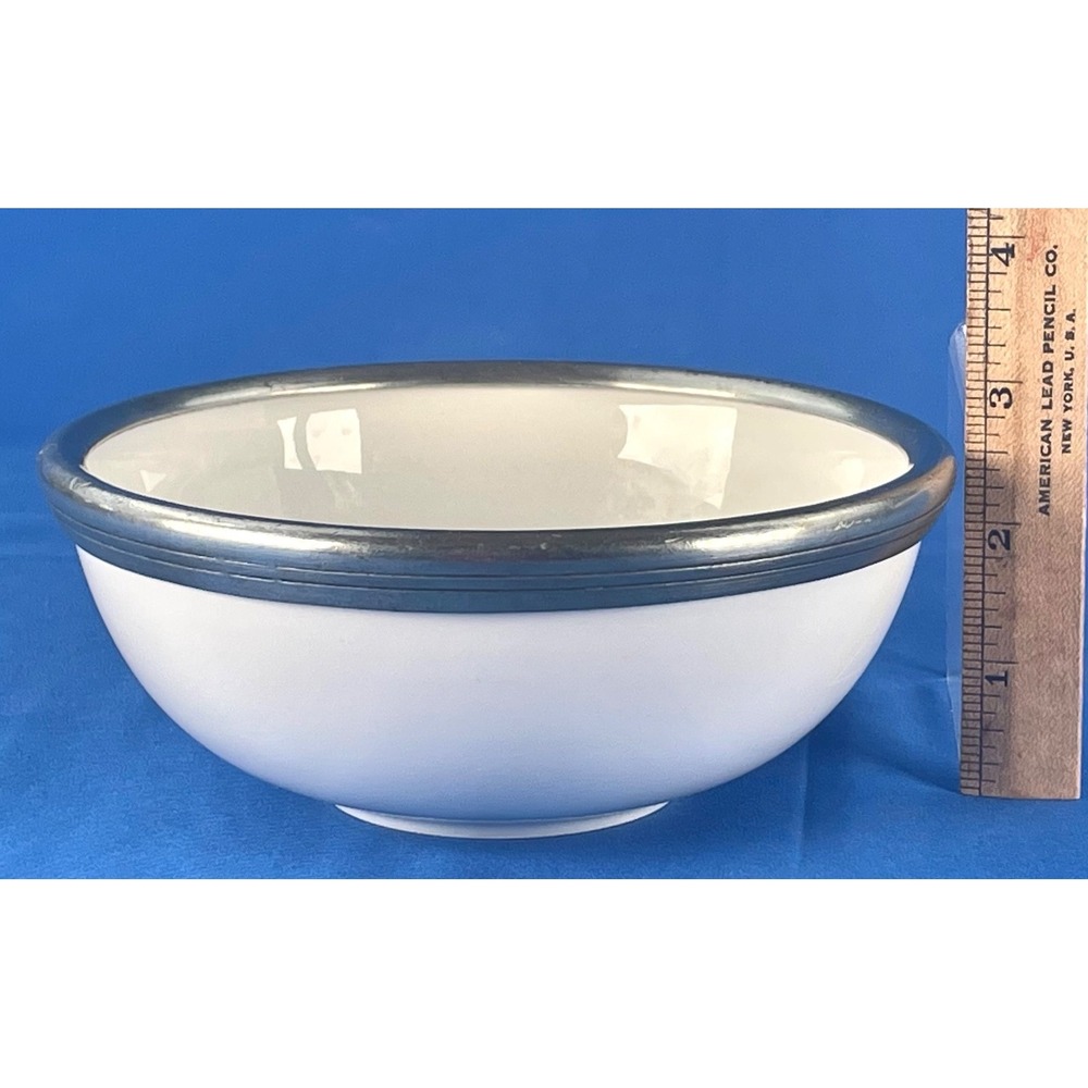 Arte Italica Tuscan Cereal Bowl Italian Ceramic Pewter Rim 6 3/8" Italy